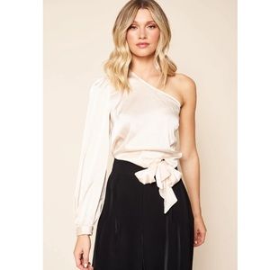 One Shoulder Satin Top